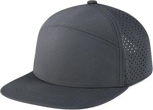 Berretto da Baseball da uomo regolabile a tesa piatta con cappello a prestazioni Snapback Laser con disegno traforato a mano tessuto ricamato caratteristiche comuni - Product Image 3