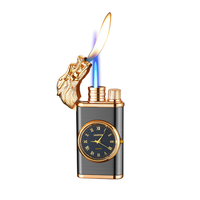 Briquet à double flamme créatif et réglable, coupe-vent, flamme jet cool au butane pour hommes, femmes, amis, extérieur, bougies
