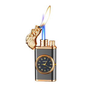 Briquet à double flamme créatif et réglable, coupe-vent, flamme jet cool au <span class=keywords><strong>butane</strong></span> pour hommes, femmes, amis, extérieur, bougies - Product Image 3