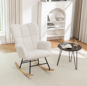 Nordic singolo agnello sedia a dondolo per casa soggiorno camera da letto balcone svago durevole poltrona per appartamento Hotel - Product Image 1