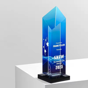 Trophée en cristal personnalisé haut de gamme MH avec impression couleur intégrale, trophée en cristal <span class=keywords><strong>diamant</strong></span> gravé sur mesure avec base noire - Product Image 5