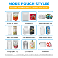 Sacs d'emballage pour farine d'avoine 500g 1kg, pochettes Doypack personnalisées en plastique refermables avec fermeture éclair, résistantes à l'humidité, pour aliments pour animaux et chewing-gum