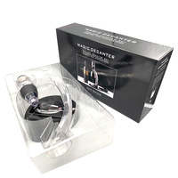 Ensemble décanteur à vin en plastique Magic Quick avec verseur et aérateur rapide, coffret cadeau, design vintage de luxe léger