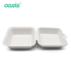 Oasis Support 200 Grad Celsius Heizbare Wasserdichte Effiziente Biologisch Abbaubare Lebensmittelgeeignete Hamburger-Verpackungsbox 6 Zoll - Product Image 3