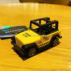 Simulation SUV Back Toy Car Keyring Mini Offroad Vehicle Figurine Trinket Portable <b>Backpack</b> Decor Accessory for Boy Souvenir - Product Image 3