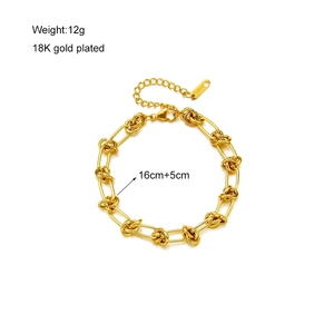 สร้อยข้อมือลวดทอง 18K ชุบ PVD ลายปม |   สร้อยข้อมือโซ่สแตนเลสสตีลแบบเกลียวสำหรับผู้หญิง |   เครื่องประดับแฟชั่นที่ไม่เหมือนใคร - Product Image 3