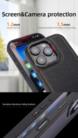Étui de charge sans fil en cuir PU élégant avec étui pour iPhone 12 13 14 15 16 Pro Max accessoires de téléphone portable de luxe