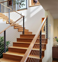 Système de balustrade moderne en câble métallique pour extérieur, idéal pour jardin, escalier, balcon