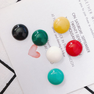 Bonito parche de botón de resina de colores de 16mm, abalorios redondos con reverso plano para pendientes, pinzas para el pelo, fundas para teléfono móvil, accesorios de decoración - Product Image 3