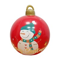 Boule de Noël gonflable en PVC écologique avec Père Noël et rennes - Décoration de fête de Noël imperméable pour l'extérieur