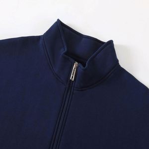 Sweat-shirts à capuche zippés de haute qualité pour hommes, streetwear unisexe, logo brodé et estampé à chaud, sweats à capuche vierges pour hommes à col montant - Product Image 3