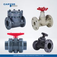 Vanne de régulation en plastique Carter PVC/ABS/FRPP/UPVC/PVDF à raccord True Union, à bride RF, à vis sans fin, pneumatique, électrique, ANSI, EPDM/FKM/PTFE