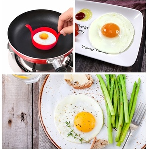 Anillo de silicona alimentaria resistente al calor y antiadherente redondo con doble oído para freír huevos, molde para moldear - Product Image 4