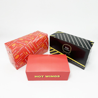Boîte en carton personnalisée pour emballage alimentaire rapide, avec logo imprimé, pour poulet frit, nuggets, ailes, frites, repas, vente en gros