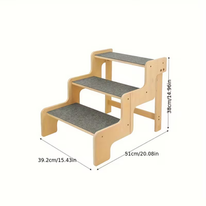 Escaleras para Perros de Tres Niveles Personalizadas, Escalera Antideslizante, Rampa para Perros y Gatos para Acceder a Camas y Sofás, Escaleras de Madera para Perros - Product Image 4