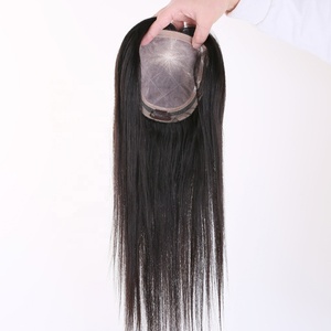 Produttore di Topper <span class=keywords><strong>per</strong></span> Capelli con Base in Seta di Qualità Remy da Capelli Umani Vergini Europei, Infoltitore con Base Superiore in Seta Colore Naturale Vergine - Product Image 6