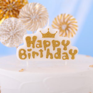 Candela con lettera a forma di corona d'oro iscrizione di <span class=keywords><strong>buon</strong></span> <span class=keywords><strong>compleanno</strong></span> decorazioni per la casa feste di paraffina di capodanno - Product Image 5