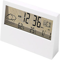 Écran numérique LCD Transparent température humidité Station météo Snooze Table réveil