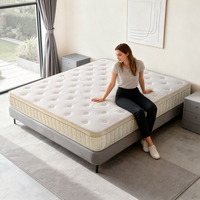 Matelas à ressorts ensachés, taille simple, tissu tricoté respirant, hypoallergénique, emballé en rouleau, pour hôtel