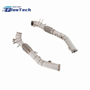 ท่อลงตรงสแตนเลส T304 + ชุดท่อหน้าพร้อมแผ่นกันความร้อนสำหรับมาเซราติ MC20 3.0T V6 - Product Image 1