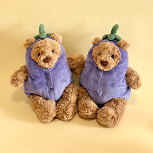 एगप्लांट भालू कस्टम प्लग खिलौना निर्माता भरा पशु बच्चे खिलौने जन्मदिन उपहार बिस्तर तकिए बिस्तर के खिलौने - Product Image 4