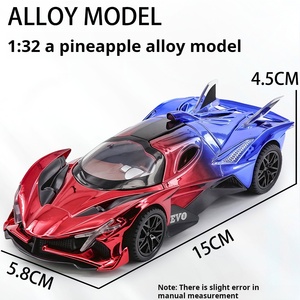 KMM KM32122 Modèle de voiture de sport Apollo EVO à l'échelle 1:32 en métal moulé sous pression, avec fonction de recul, portes ouvrables, son et lumière, pour enfants, pile bouton 1.5V - Product Image 4