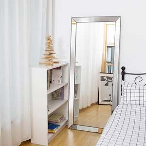 Full Length <strong>Mirror</strong> Standing <strong>Hanging</strong> Rectangle Bedroom Floor Dressing <strong>Mirror</strong> Wall-Mounted <strong>Mirror</strong>, Stainless Steel Frame - Product Image 4