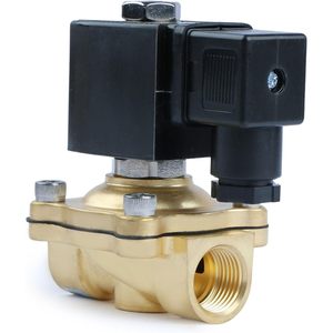 États-Unis Vanne solénoïde en laiton massif 1/2 pouce 24V AC normalement fermée pour eau, air, diesel - Product Image 2