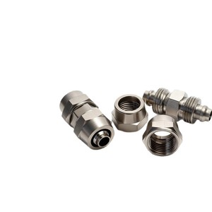 <b>Quick</b> Coupler Pneumatic Hose Straight <b>Connector</b> Copper Plated Nickel PU Reducer PG Lock Nut 4 6 8 10mm - Product Image 1