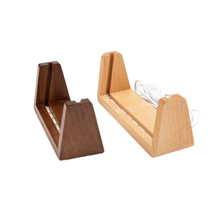 3D <b>LED</b> Warm White Mini Night <b>Light</b> Lamp Base Beech Wood Switch Control Battery Plug-in - Product Image 4