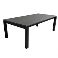 Petite table basse pour thé et café, cadre en métal noir moderne, plateau en bois de chêne, table d'appoint rectangulaire moderne pour salon, bureau