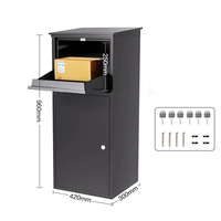 Boîte à colis intelligente grande capacité, extérieure, étanche, en acier, autoportante, avec une capacité de 30L pour la maison et le jardin