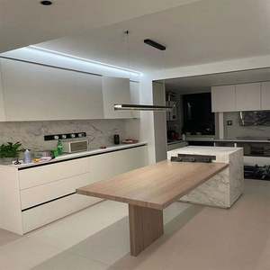 Îlot de cuisine personnalisé avec sièges, îlot extensible en PVC pour salle à manger - Product Image 5