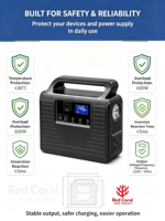 Station d'alimentation portable LiFePO4 300W 200Wh à onde sinusoïdale pure, générateur solaire MPPT pour camping, voiture, extérieur et alimentation de secours d'urgence