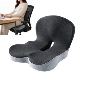 Cojín <span class=keywords><strong>de</strong></span> Asiento <span class=keywords><strong>de</strong></span> Espuma Viscoelástica <span class=keywords><strong>con</strong></span> Respaldo Integrado para Oficina, Soporte Lumbar y para el Coxis, Moldeado para Reducir la Presión en los Glúteos, Alivio Ortopédico <span class=keywords><strong>de</strong></span> la Postura - Product Image 1