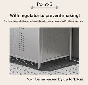 Poubelle respirante coréenne japonaise de grande capacité Triple verrouillage en acier facile à démonter installer Transport pour cuisine jardin - Product Image 3