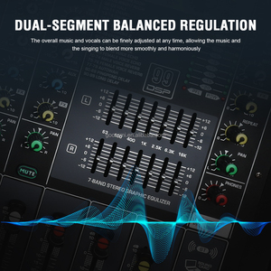 Gooermi DMT8 350W 8 kanallı ses Powered mikser karıştırma amplifikatör yankı Amp 99DSP <span class=keywords><strong>W</strong></span>/ USB - Product Image 2