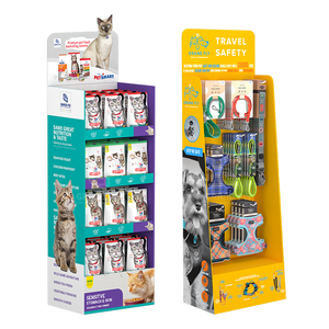 Tùy Chỉnh Pet Nguồn Cung Cấp Giấy Hiển Thị Giá Mèo Con Chó Thực Phẩm Sàn Hiển Thị Kệ Cửa Hàng Bán Lẻ Pet Đồ Chơi Các Tông Sóng Hiển Thị Đứng - Product Image 2