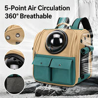 Sac à dos pour animaux de compagnie en polyester respirant, grande capacité, portable, avec fermeture éclair carrée, style capsule spatiale, pour les sorties
