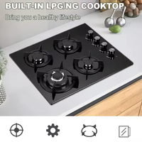 Table de cuisson à gaz intégrée OEM à 4 brûleurs, cuisinière à gaz pour la maison, l'hôtel, la cuisine, plaques de cuisson à gaz en verre trempé, cuisinière à gaz intelligente