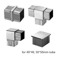 Connecteur interne en acier inoxydable pour tube carré de 40 mm pour la conception de rampes d'escaliers extérieurs