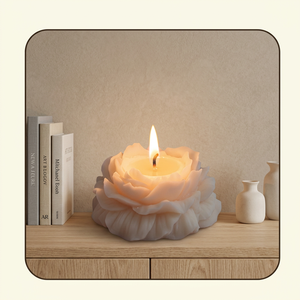 Vela artística con forma de flor, sin llama, sin goteo, de parafina, en recipiente, moderna, para decoración del hogar, sin aroma. - Product Image 4