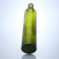 Bouteille en verre cylindrique vert antique personnalisée de 750 ml avec bouchon à vis pour l'emballage et le conditionnement d'huile