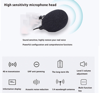 Système de microphone sans fil UHF 4 canaux à col de cygne, micro de bureau à condensateur cardioïde + récepteur pour conférences, présentations et cours