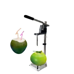 Commercial Lever Style Hand Press Green Coconut Opening Holing Machine/Small Manual Fresh Coconut Hole Punching Equipment