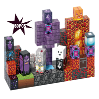 80 pièces - Ensemble de cubes magnétiques pour enfants, best-seller, nouveau, stimule l'imagination, blocs éducatifs
