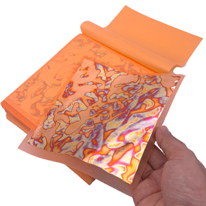 Hojas de oro variadas de transferencia, papel tapiz decorativo, lámina dorada variegada, 14x14 cm, 25 unidades por folleto - Product Image 1