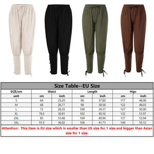 Conjunto de 2 Piezas de Disfraz de Caballero Medieval para Hombre Camisa de <span class=keywords><strong>Pirata</strong></span> Renacentista y Pantalones con Banda en el Tobillo para Halloween de Tela de Algodón y Lino - Product Image 3