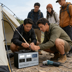 เครื่องชาร์จพลังงานแสงอาทิตย์ 1200W พร้อมสถานีพลังงานแบบพกพา แบตเตอรี่ลิเธียมเทอร์นารี คลื่นไซน์บริสุทธิ์ MPPT พอร์ต Type-C USB และไฟ LED - Product Image 4