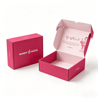 Boîte d'emballage de parfum rose vif personnalisée avec logo de marque et message intérieur imprimé pour l'expédition de produits de beauté et de parfumerie